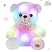BSTAOFY Light up White Teddy Bear LED Stuffed Animal Soft Nightlight Glow Bear Plush Toy Gifts for Kids Mom Girls Birthday Christmas 8 White - Image 3
