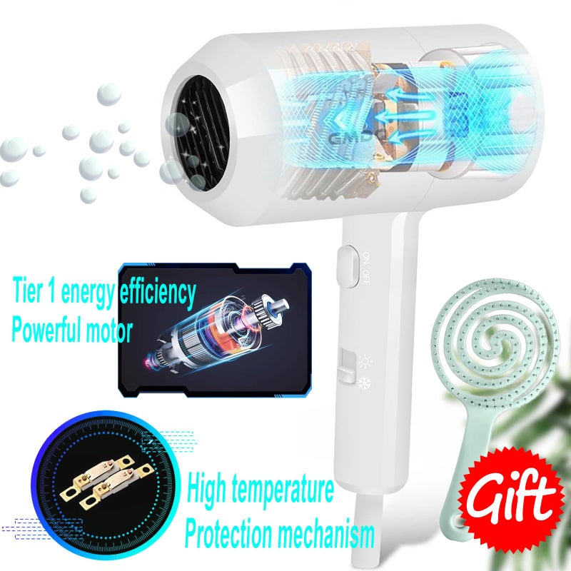 GMDQ Hotel Wall Mounted Hair Dryer For Bathroom Restroom Professional Blow Dryer With Stand Rack Specialised Motor For Salon Fast Drying - Gifts?Massage Air Cushion Comb  Screws+ Adhesive? 110V - Image 3