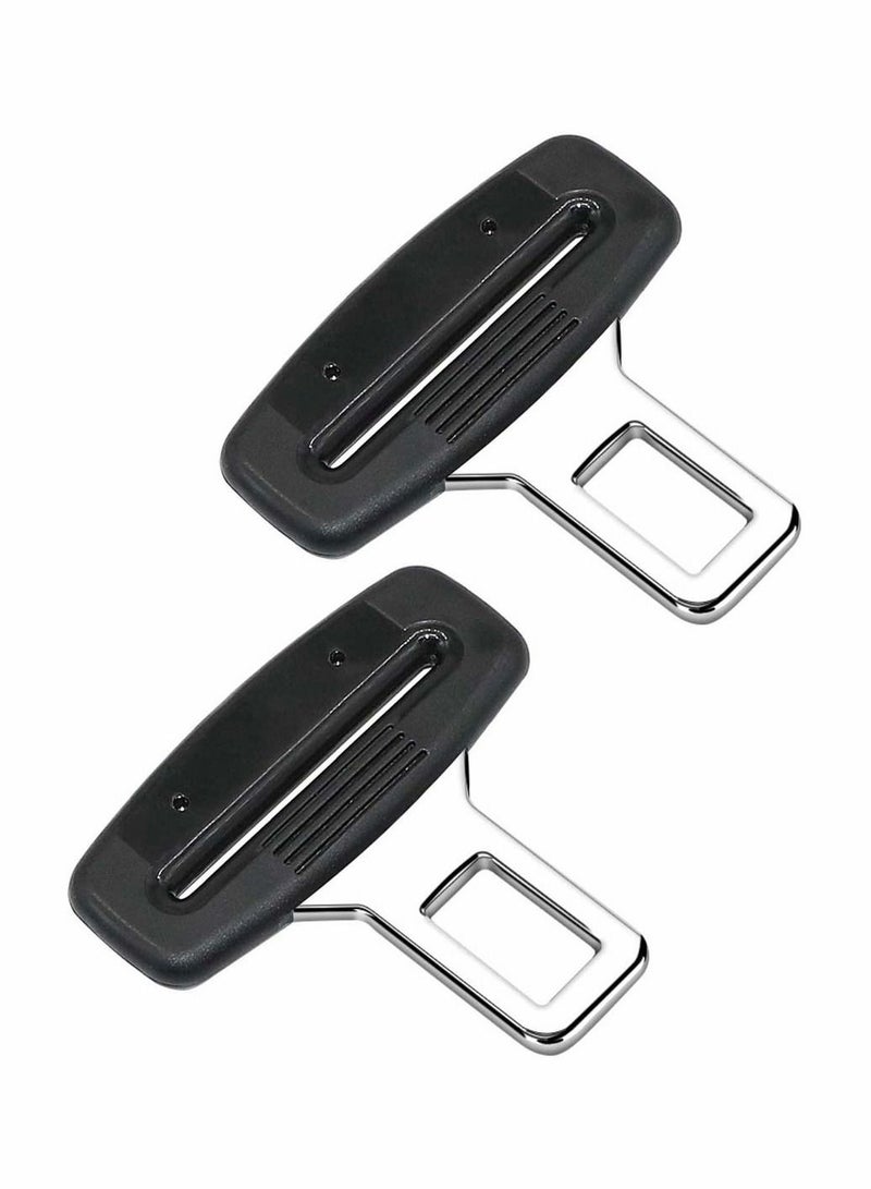 SYOSI Car Seat Belt Clip 2 Pcs Universal Seat Belt Buckle Stainless Steel Metal Universal Safety Seat Belt Silencer Alarm Stopper Insert Plug for Most Vehicle - Image 1