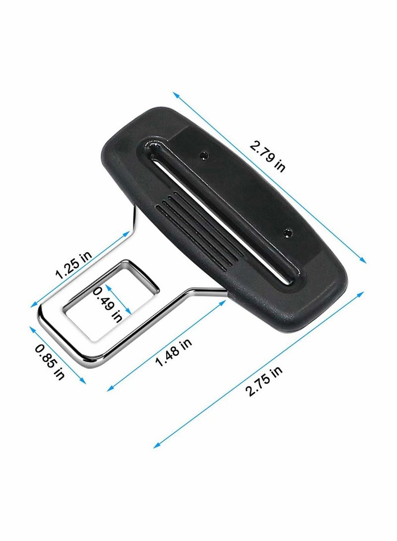 SYOSI Car Seat Belt Clip 2 Pcs Universal Seat Belt Buckle Stainless Steel Metal Universal Safety Seat Belt Silencer Alarm Stopper Insert Plug for Most Vehicle - Image 2