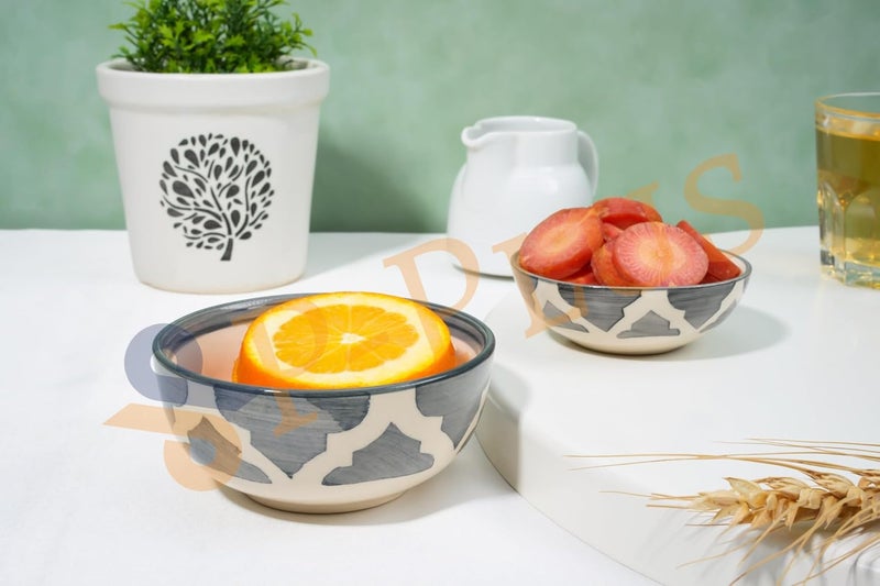 P Plus Fire Ceramic Serving Bowls for Maggi Soup Icecream Parties Gatherings Everyday Meals Dishwasher Microwave Safe Gift for Loved Ones 200 Ml 10 CM Random Set of 2 - Image 5