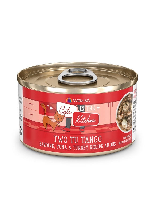 Weruva Cats in The Kitchen, Two Tu Tango with Sardine, Tuna & Turkey Au Jus Cat Food, 3.2oz Can (Pack of 24) - Image 1
