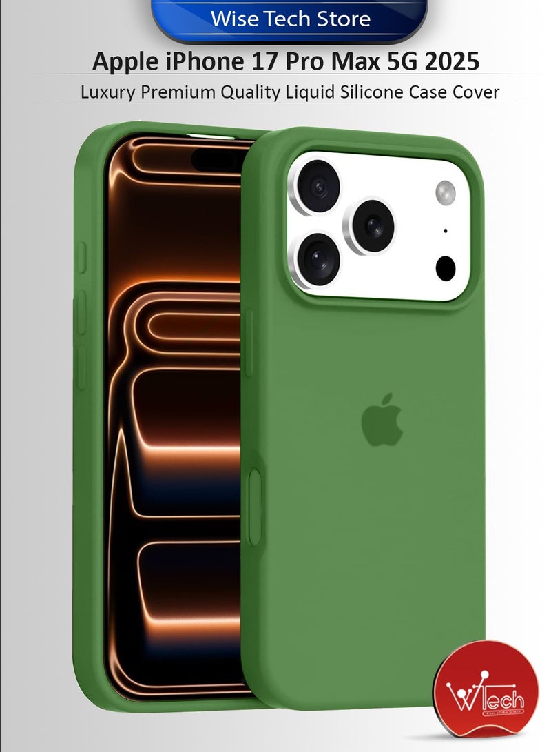 Wtech Apple iPhone 17 Pro Max 5G 2025 Luxury Premium Quality Liquid Silicone Case Cover (MCRPSN) - Light Mint - Image 1