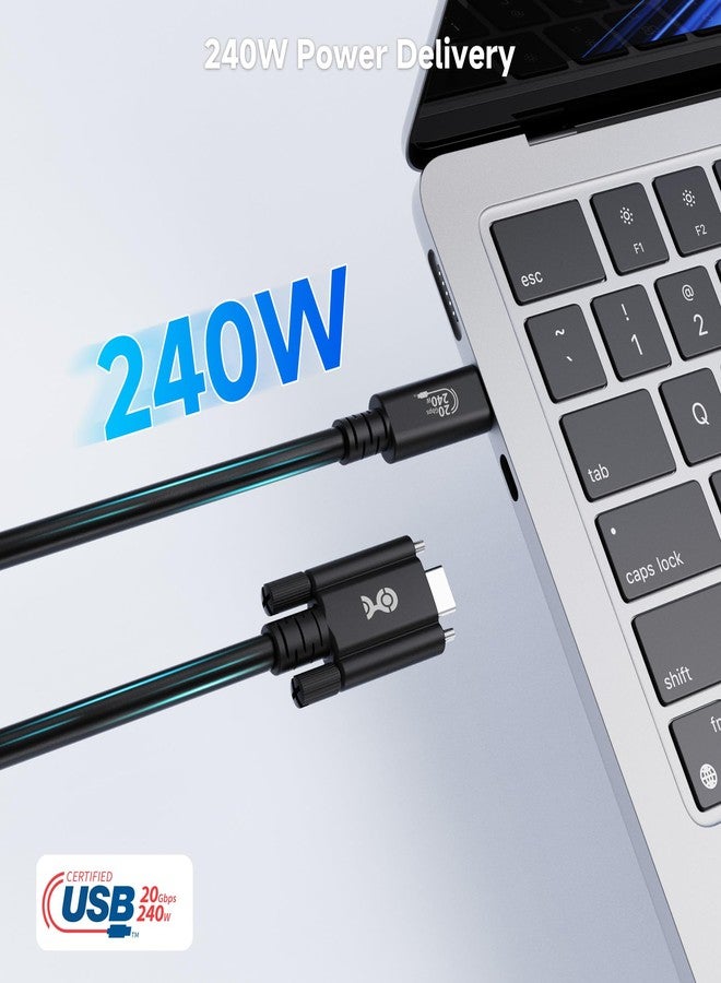 Cable Matters [USB-IF Certified] 20Gbps USB4 Cable with Side Screw Lock 6.6ft, Up to [8K@30Hz / 4K@120Hz Video, 240W Charging, 20Gbps Data Transfer] USB C Cable with Screw Lock/USBC Locking Cord - Image 5