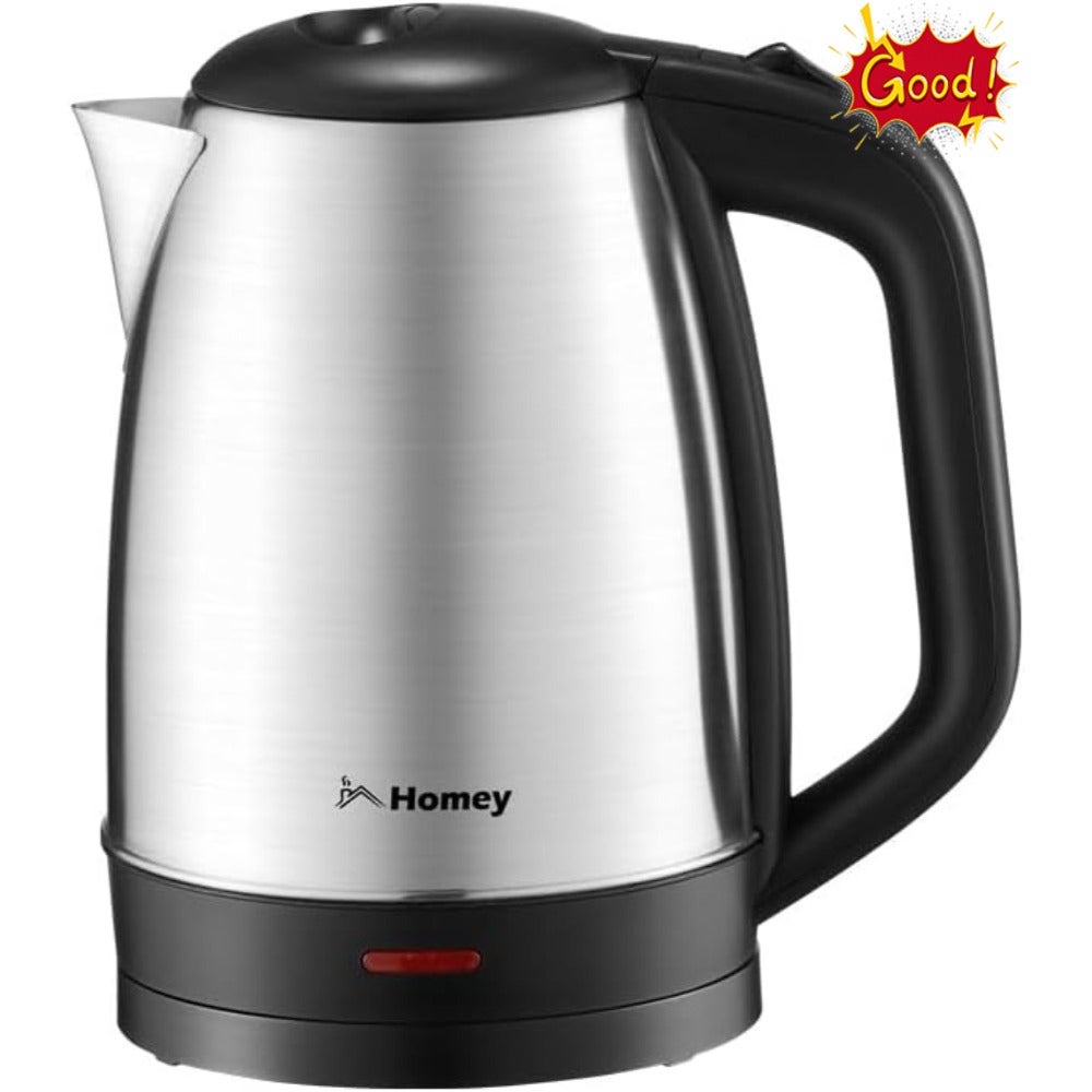 Electric Kettle Stainless Steel 1.7L Capacity, 1500-1800W Rapid Boiling, Automatic Shut-Off, 1 year manufacturer warranty