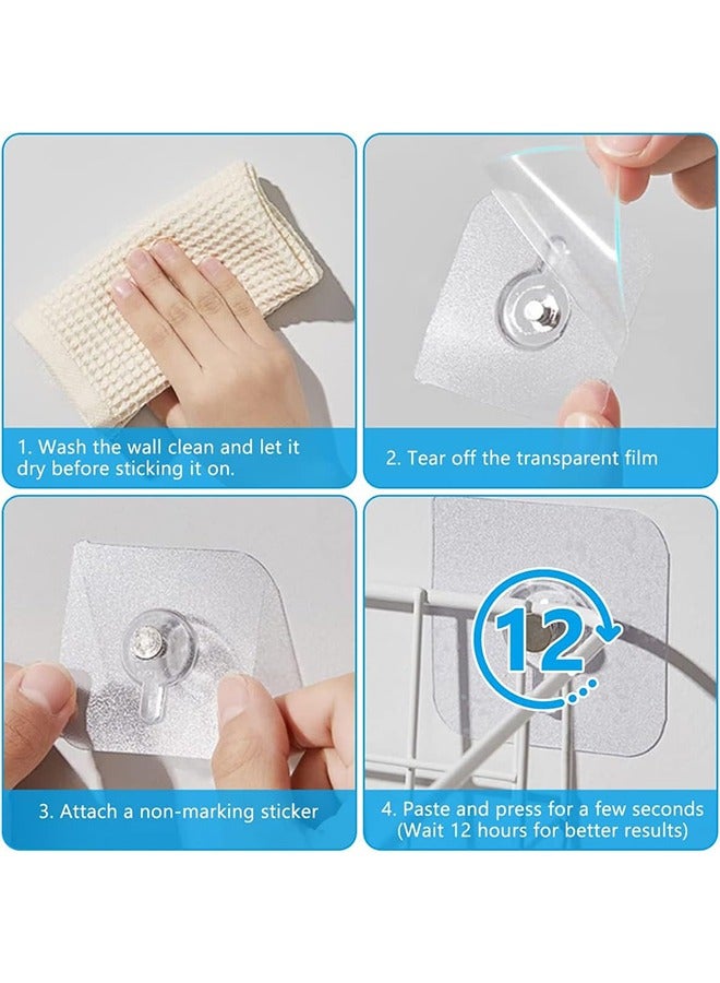 Picture Hooks, 12 Pcs Self-Adhesive Sticky Hooks for Hanging Pictures, Adhesive Hooks Without Nails Heavy Duty for Living Room, Bedroom, Bathroom, Picture Hangers for Glass, Frames, Mirrors  - Image 4