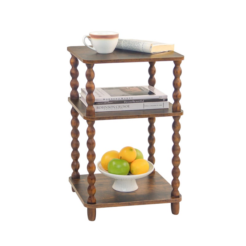 Fultyle Side Table, Small End Table with Storage Shelf, Modern Bedside Table Night Stand for Living Room, Bedroom, Office and Small Spaces (Rustic Brown) - Image 1