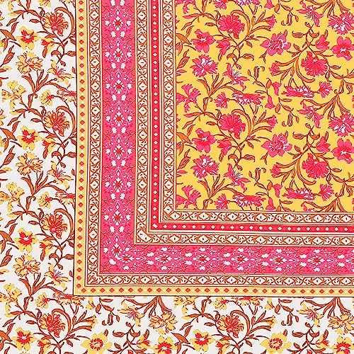 RajasthaniKart Pure Cotton 180 TC King Size BEDSHEET with 2 Pillow Cover - 90X108 (Suitable for King Size Bed Sheet or Double Bed, Yellow) PSP102 - Image 4