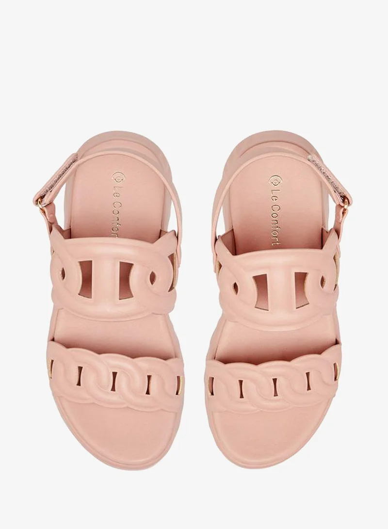 Le Confort Cutout Sandals With Hook And Loop Closure