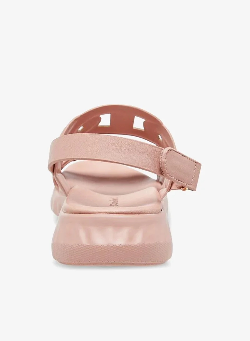 Le Confort PINK Cutout Sandals With Hook And Loop Closure for Women | Best Price UAE