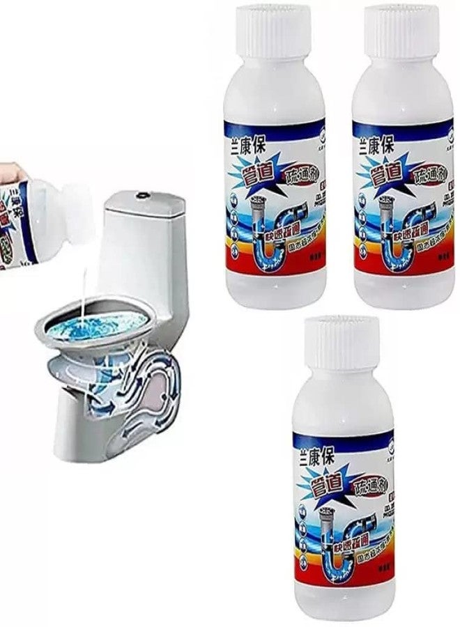 MARQUEONN Powerful Sink & Drain Blockage Cleaner Powder Cleaning Tool,Drain Cleaner & Clog, Automatic Toilet Blockage Cleaner, Pack of 3 - Image 1