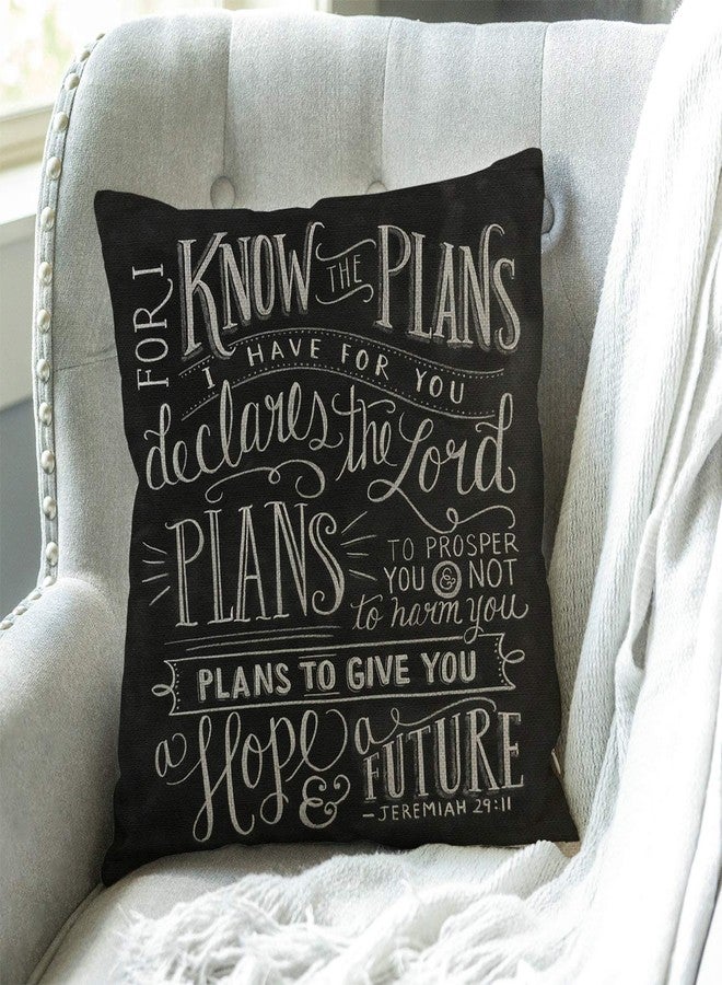 Swono Vintage Bible Verse Scripture Quotes Psalms Sayings Pillow Case Cushion Cover Cotton Linen 18x18 Inches for Sofa Couch,Christian Bible Verse Jeremiah 29:11 God Hope Future Faith Throw Pillow Cover - Image 3