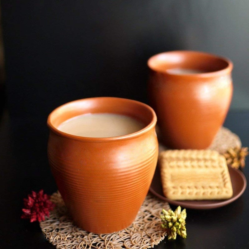 R.V. Crafts Kullad Ceramic Tea Mugs Cups Coffee Mugs Kulhad kullar Set of 2 Cups - Image 3