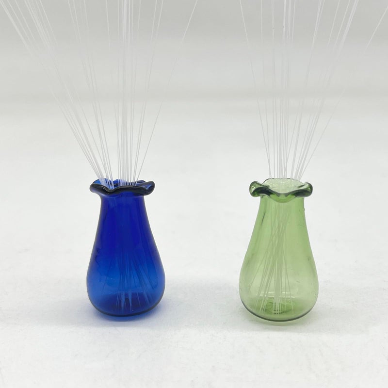 SPANSEE 2 PCS Mini Vase for Cat Whiskers  Miniature Vase  Cat Whisker Vase  Tiny Vase for Decor  Cat Whisker Holder (Blue  Light Green) - Image 1