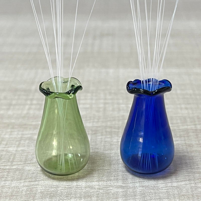 SPANSEE 2 PCS Mini Vase for Cat Whiskers  Miniature Vase  Cat Whisker Vase  Tiny Vase for Decor  Cat Whisker Holder (Blue  Light Green) - Image 2