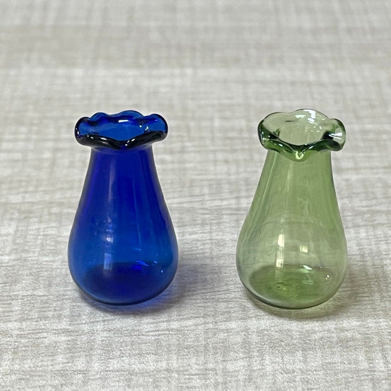 SPANSEE 2 PCS Mini Vase for Cat Whiskers  Miniature Vase  Cat Whisker Vase  Tiny Vase for Decor  Cat Whisker Holder (Blue  Light Green) - Image 3