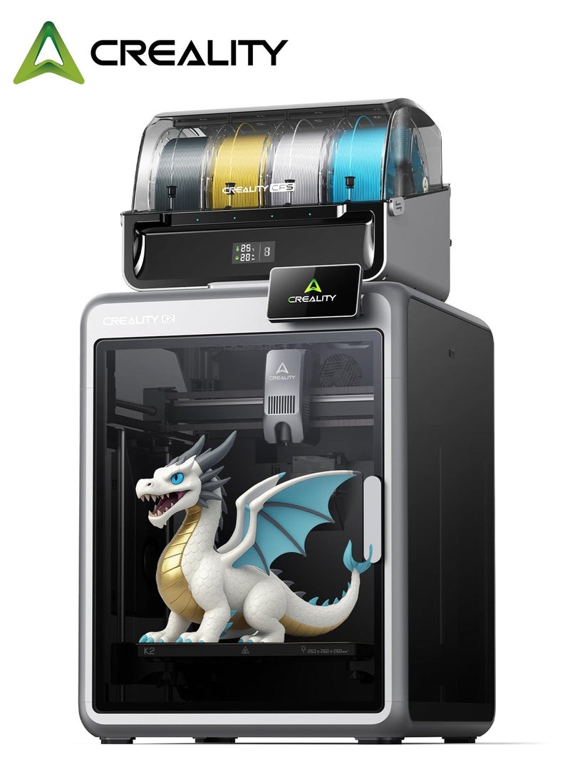 Creality 3D K2 Combo 3D Printer, Multicolor Printing with CFS, Up to 16 Colors High-Speed 600mm/s, Smart Auto Leveling, Quiet Printing, 300°C Nozzle, Dual AI Camera, Direct Drive Extruder, Build Volume 260x260x260mm K2 Combo - Image 1