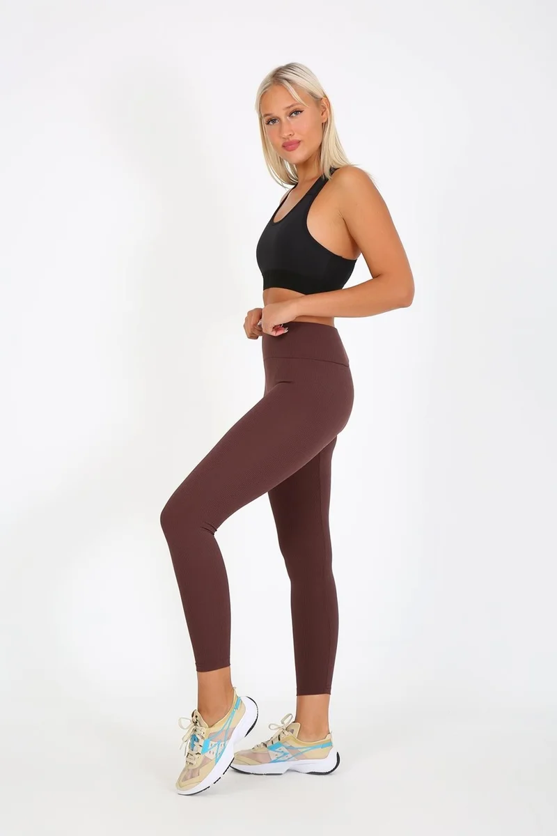 اروافيت ART-4102 High Waist Ribbed Gathering Interlock Waist Thick Elastic Women's Knitted Tights