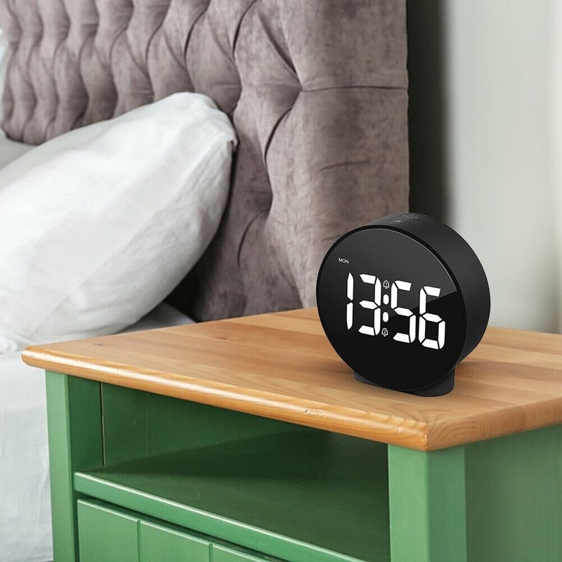 Brikipth Alarm Clock Digital Clock Clock Table Clock Alarm Clock for Students Alarm Clock for Bedroom with Dual Alarm Adjustable Brightness Snooze Function Alarms Bedroom Table Desk - Image 2