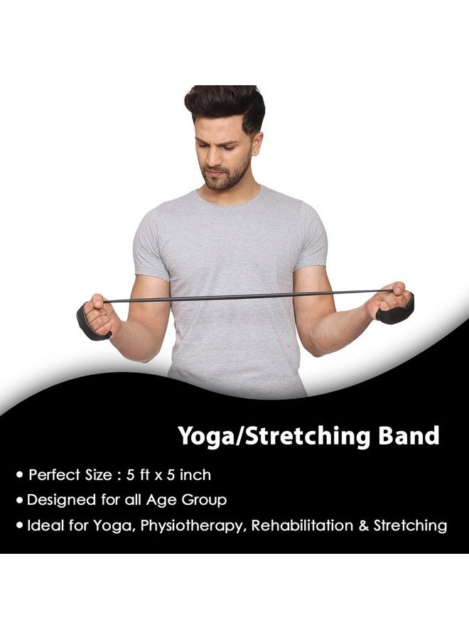 D-Fix شريط يوغا D-fix® | شريط تمرين مقاوم للتدريب خالي من اللاتكس ومضاد للحساسية ومقاوم للتمزق ثيرا بان للتمرين، التمدد، التمرين والعلاج الطبيعي (أسود) - Image 3