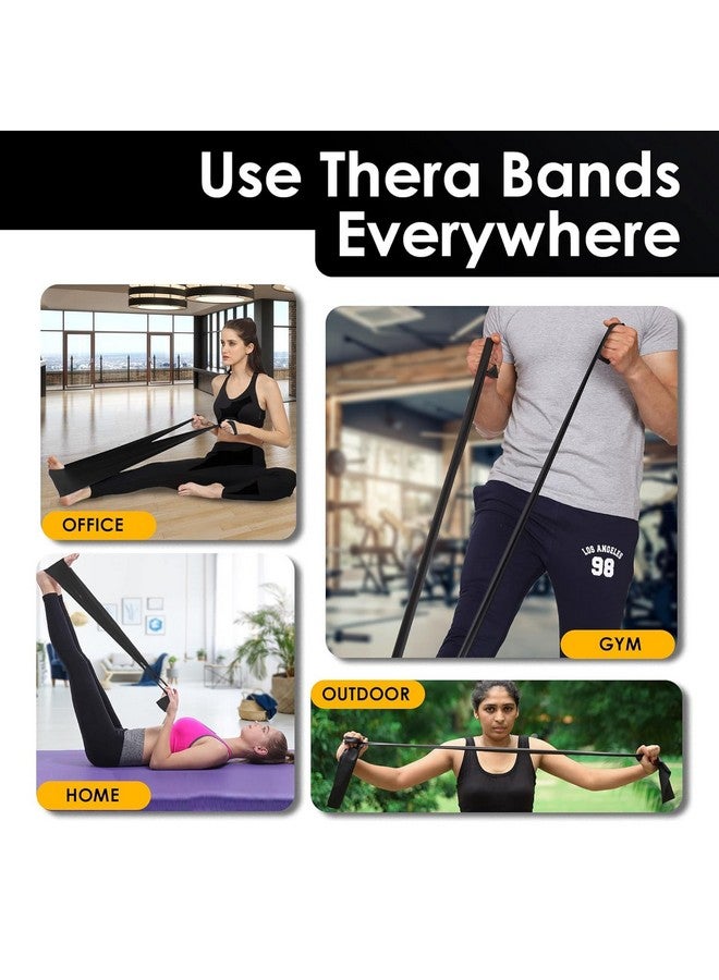 D-Fix شريط يوغا D-fix® | شريط تمرين مقاوم للتدريب خالي من اللاتكس ومضاد للحساسية ومقاوم للتمزق ثيرا بان للتمرين، التمدد، التمرين والعلاج الطبيعي (أسود) - Image 4