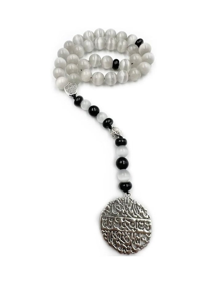 REBUY - REBUY Islamic Prayer Selenite Tasbih, Natural Stone Misbaha Tasbeeh - Image 1