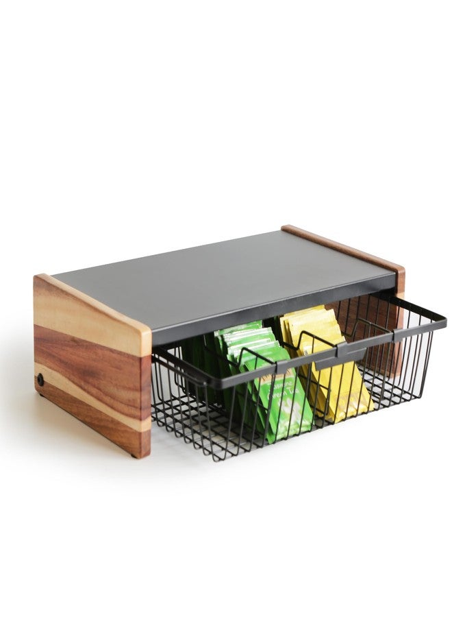 WILDMOS Tea Bag Organizer,Wire Basket Drawer Design for Teabag Holder Container for Countertop,Tea Station Chest Display Container Box for Countertop Kitchen. - Image 1