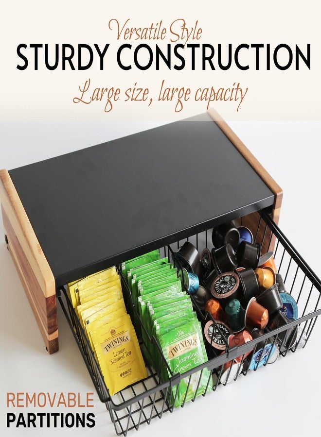 WILDMOS Tea Bag Organizer,Wire Basket Drawer Design for Teabag Holder Container for Countertop,Tea Station Chest Display Container Box for Countertop Kitchen. - Image 5
