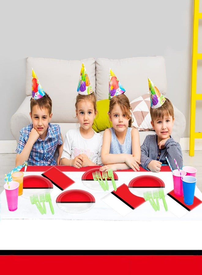OULUN Cartoon Animation Birthday Party Supplies Includes 20 Plates and 20 Napkins and Tablecloth71 '' x 42 '' Video Games Themed Party Tableware - Image 3