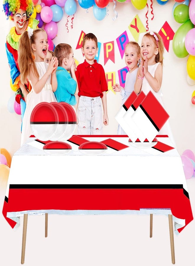 OULUN Cartoon Animation Birthday Party Supplies Includes 20 Plates and 20 Napkins and Tablecloth71 '' x 42 '' Video Games Themed Party Tableware - Image 2