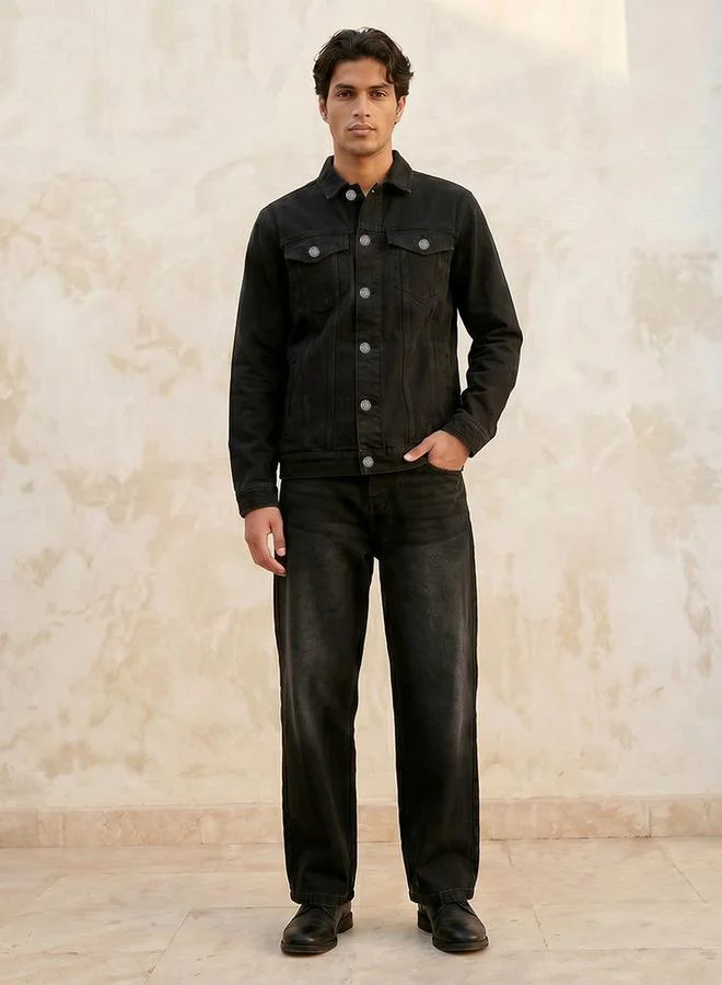 Lee Cooper  Lee Cooper Men Flap Pocket Trucker Jacket for Men | Best Price UAE