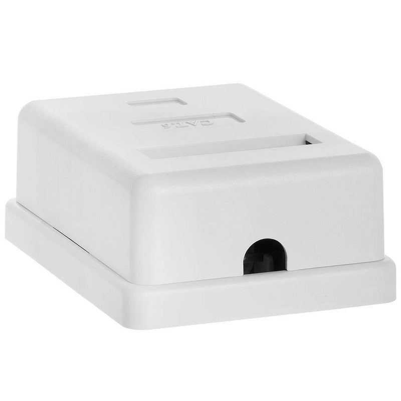 Cmple - 1 Port Cat6 Surface Mount Box, RJ45 Cat6 Single Port Surface Mount Box for Ethernet Cables, Screws and Double-Side Tape Included, Easy Mount – White - Image 2