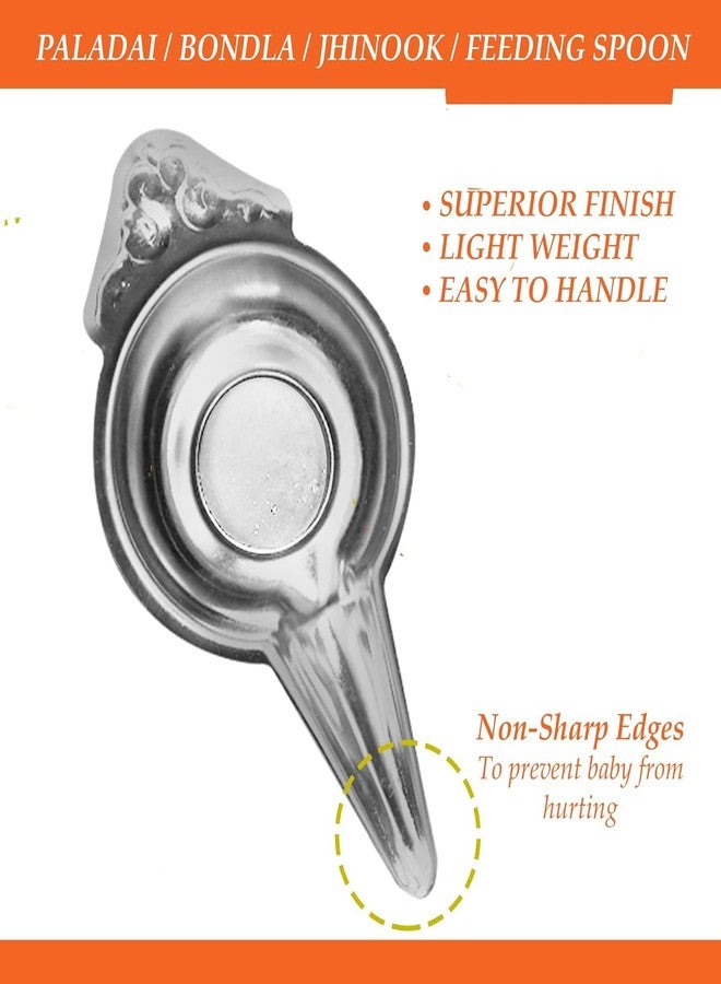 Mishaa Stainless Steel Baby Feeder Spoon for Baby | Food Feeder Bonda | Baby Feeding Spoon | Durable Paladai for Newborn Pack of 2-20ML Each, Silver - Image 2