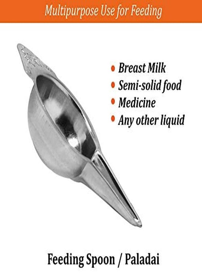 Mishaa Stainless Steel Baby Feeder Spoon for Baby | Food Feeder Bonda | Baby Feeding Spoon | Durable Paladai for Newborn Pack of 2-20ML Each, Silver - Image 3