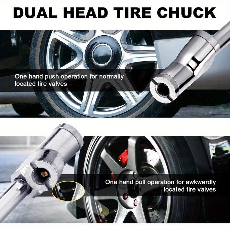 13.8 Inch Dual Head Air Chuck Set 1 Set 2 Way Tire Inflator for Truck RV - Image 4