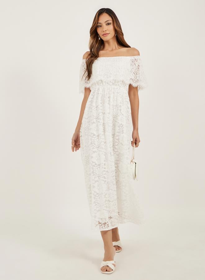 Styli Lace Off-Shoulder Dress - Image 1