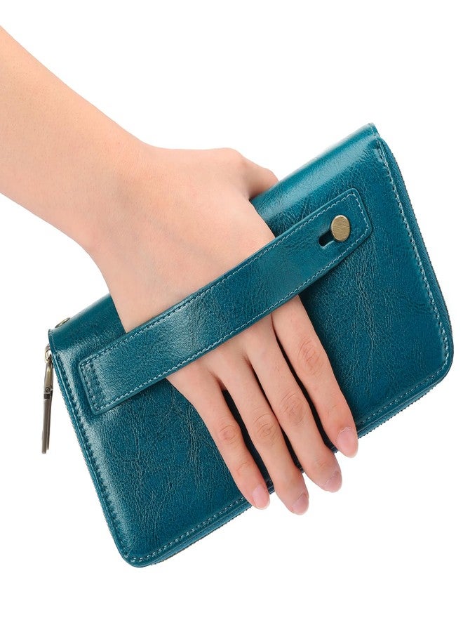 GAEKEAO Wallet for Women Clutch RFID Blocking Wristlet Leather Purse Large Capacity Credit Card Holder with Grip Hand Strap - Image 2