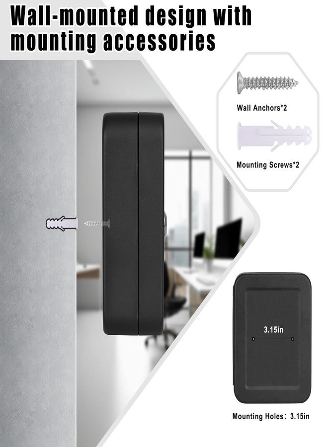 KYODOLED Metal Key Cabinet Wall Mount, Locking Key Box Organizer, Key Lock Box with Key, Key Holder Lock Box for Wall, 20 Key Hooks & Tags Key Lab,7.8"x6.3"x3.14" Black - Image 5