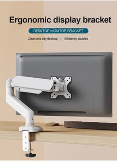 FlashHawk Full Motion Tilt Swivel Single Monitor Arm Stand with Clamp and Grommet Base for 13-32 inch Screen Monitor  - Image 2