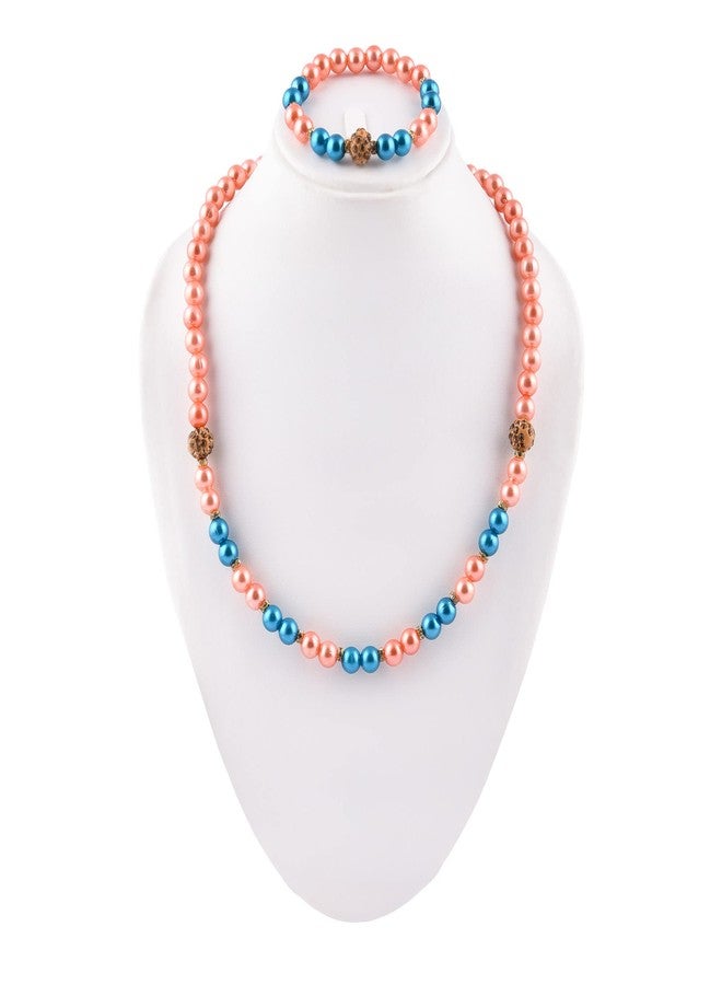 Coco Candy Peach and Blue Necklace & Bracelet - Image 2