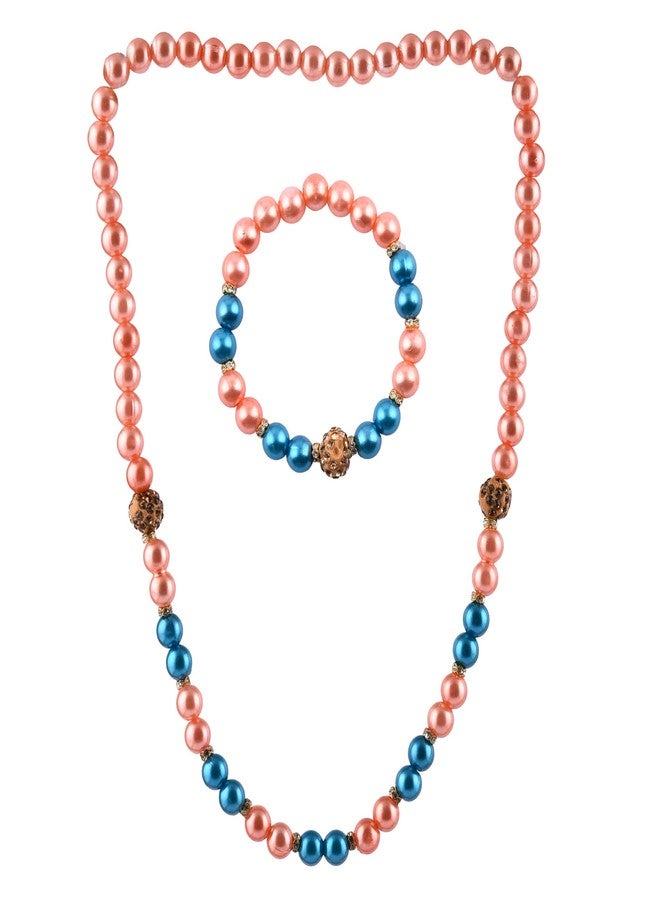 Coco Candy Peach and Blue Necklace & Bracelet - Image 3