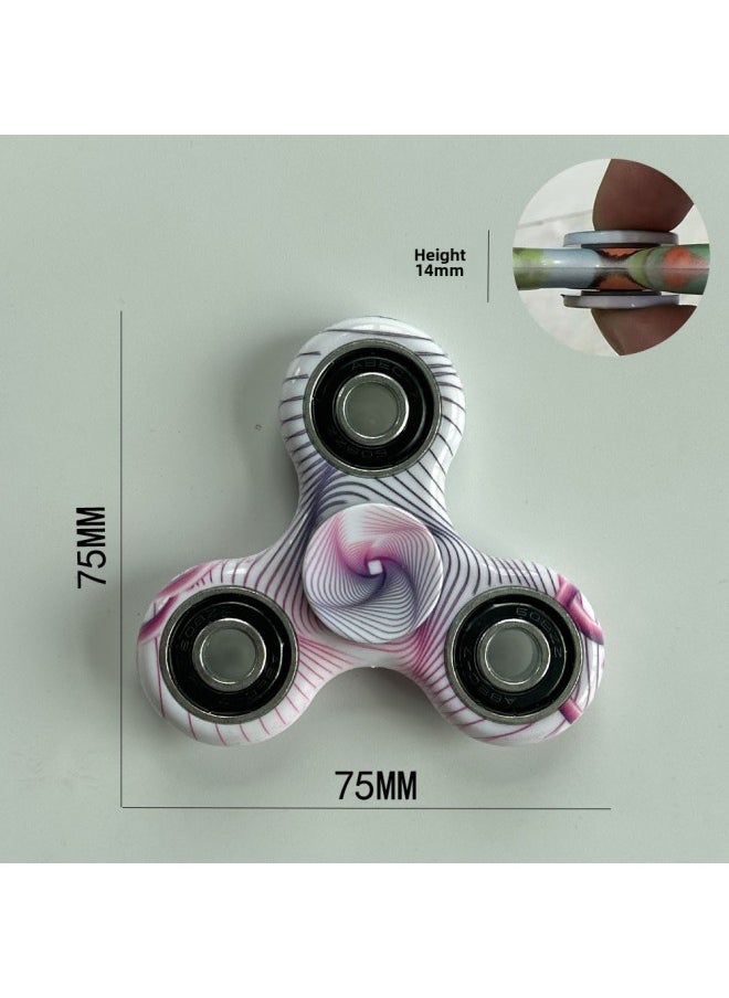 Generic - Triangle Fingertip Gyro Camouflage Printing Gyro Finger Leaf Spiral Decompression Rotating Toy Black Wukong Gyro-Color:Three-leaf Iron Block Electroplated Silver - Image 1