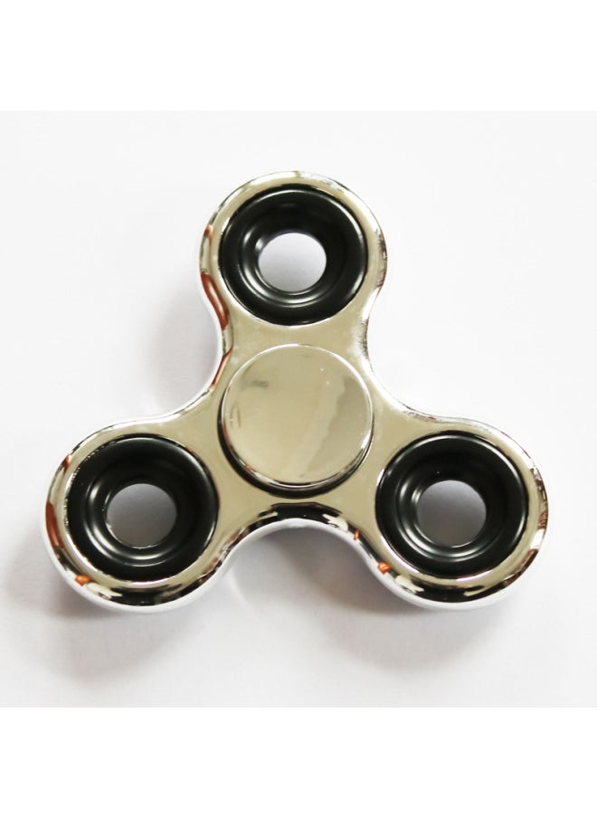 Generic - Triangle Fingertip Gyro Camouflage Printing Gyro Finger Leaf Spiral Decompression Rotating Toy Black Wukong Gyro-Color:Three-leaf Iron Block Electroplated Silver - Image 1