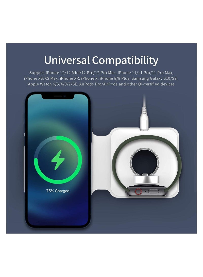 Wireless Charging Pad, Portable 2 in 1 Foldable Charging Dock Power Station for Apple Watch 7/6/5/4/3/2  - Image 3