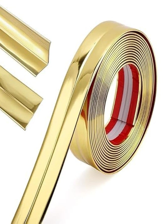 SGABANI Golden Wall Molding Trim - Flexible PVC Wall Molding Trim & Corner Guards & Caulk Strip, Apply in Table Edge Door Frame Baseboard for Protection and Decoration - Image 1