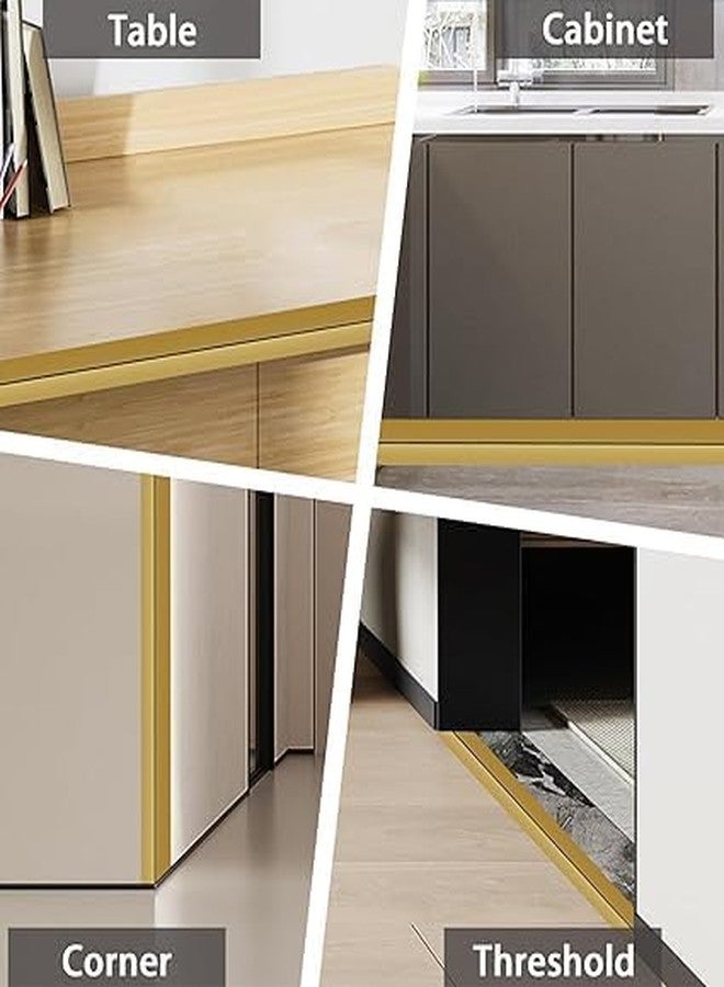 SGABANI Golden Wall Molding Trim - Flexible PVC Wall Molding Trim & Corner Guards & Caulk Strip, Apply in Table Edge Door Frame Baseboard for Protection and Decoration - Image 4
