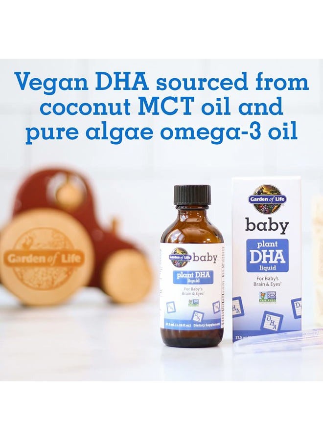 Frontier Co-op Baby DHA Drops, 600mg Omega 3 DHA Vegan for Baby's Brain & Eyes from Vegetarian Friendly Plant Based Sources (No Fish Oil) for Babies & Toddlers, 37.5 mL (1.26 fl oz) Liquid - Image 3