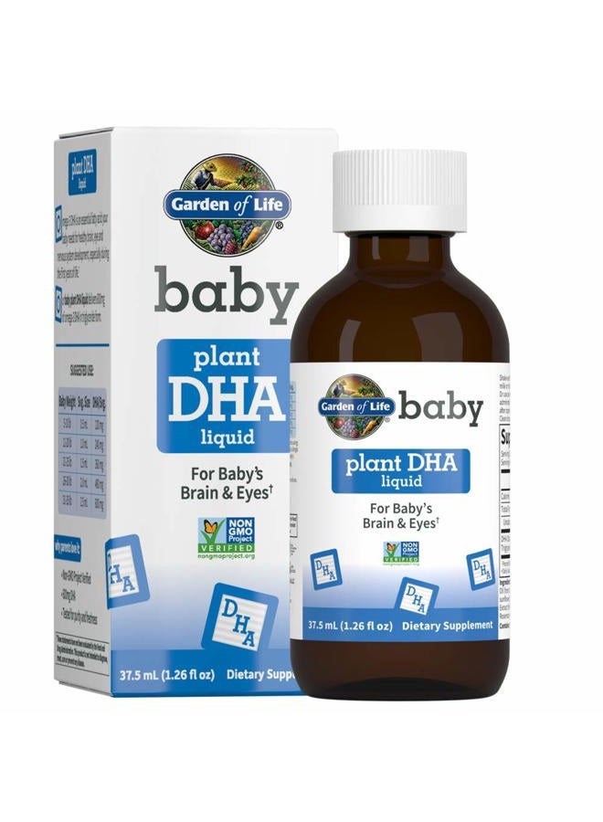 Frontier Co-op Baby DHA Drops, 600mg Omega 3 DHA Vegan for Baby's Brain & Eyes from Vegetarian Friendly Plant Based Sources (No Fish Oil) for Babies & Toddlers, 37.5 mL (1.26 fl oz) Liquid - Image 1