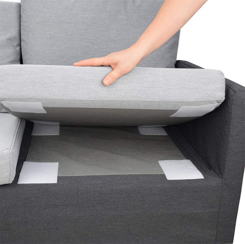 Aobrill Non Slip Cushion Pad Hook Loop Tape for Reduce Couch Cushions Sliding 4 x 6 inch 4PCS White 