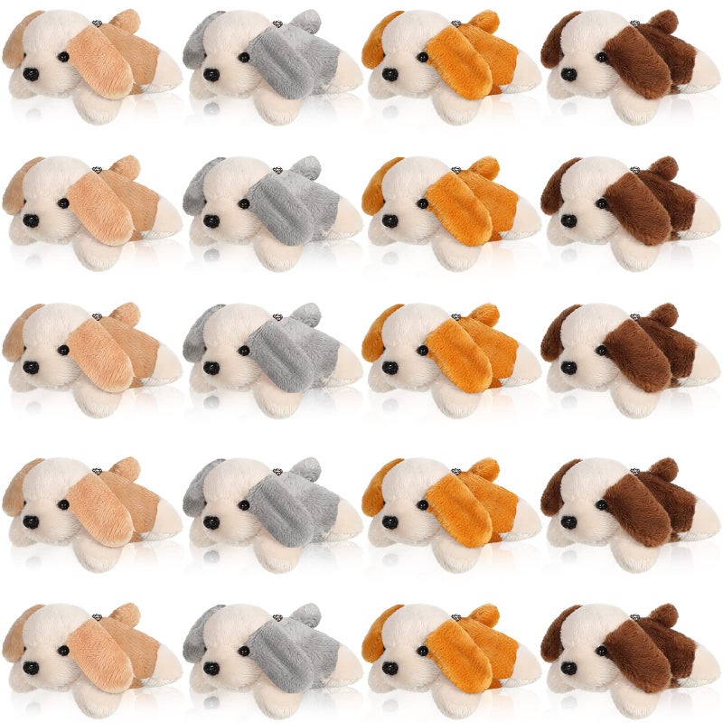 Sosation 20 Pcs Mini Stuffed Animal Dog Bulk Adopt a Puppy Favors Soft Puppy Easter Party Gift for Kids Graduation Party Charity Donation Classroom Goodie Stuffer Stylish StyleTraditional Color - Image 2